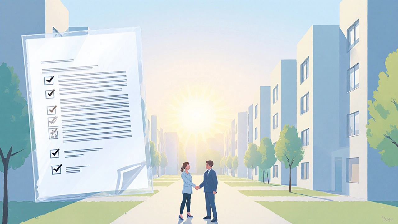 Po převzetí bytu majitel podává ruku sousedům, předá protokol a připravuje mediaci.