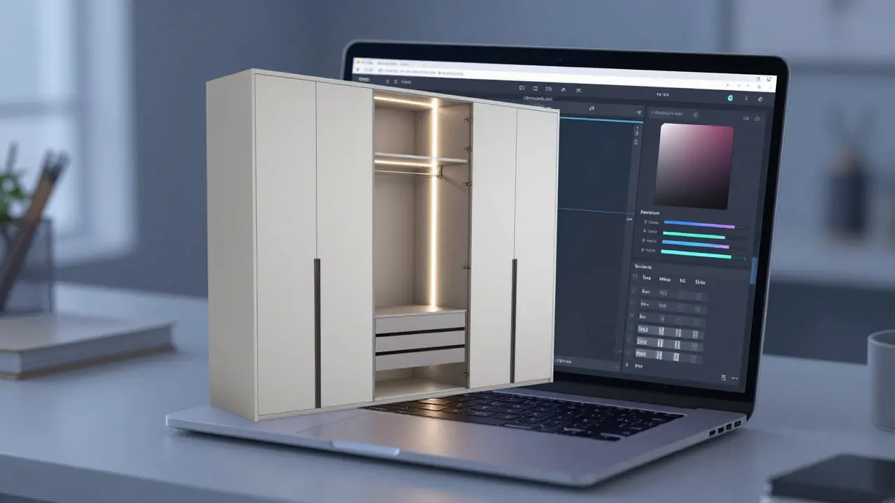 Profesionální návrh vestavěné skříně s LED osvětlením v SketchUpu