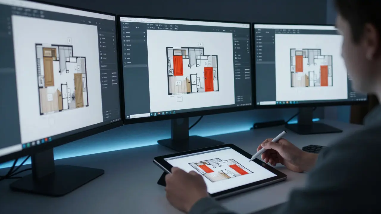 Digitální plánovací rozhraní pro úpravy interiéru bytu na monitorech