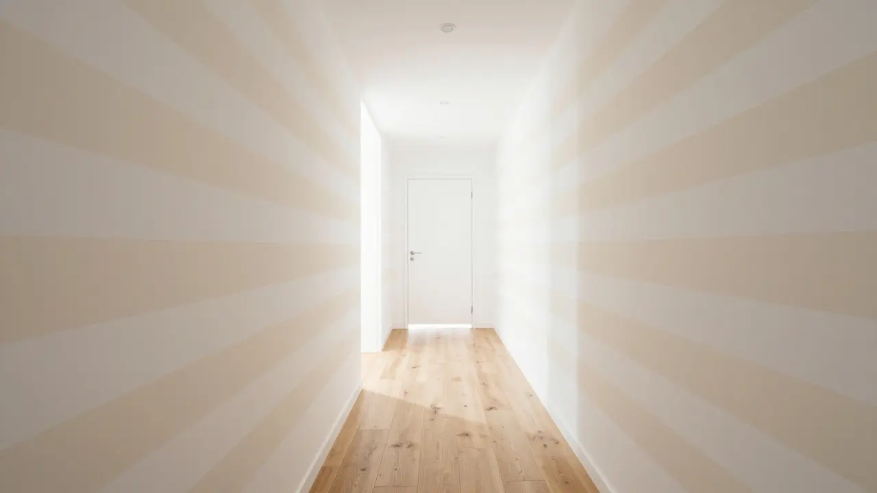 Jak opticky rozšířit úzkou chodbu: triky s pruhy a barvami