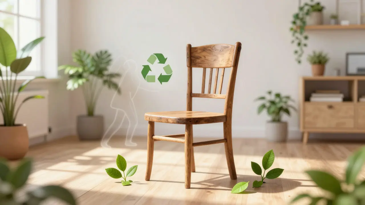 Obnovená židle jako symbol ekologického životního stylu
