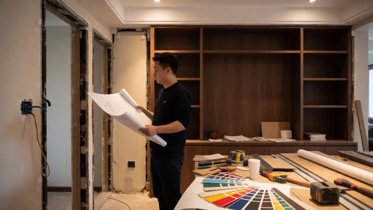Interiérový designér plánuje rekonstrukci a vestavěný nábytek