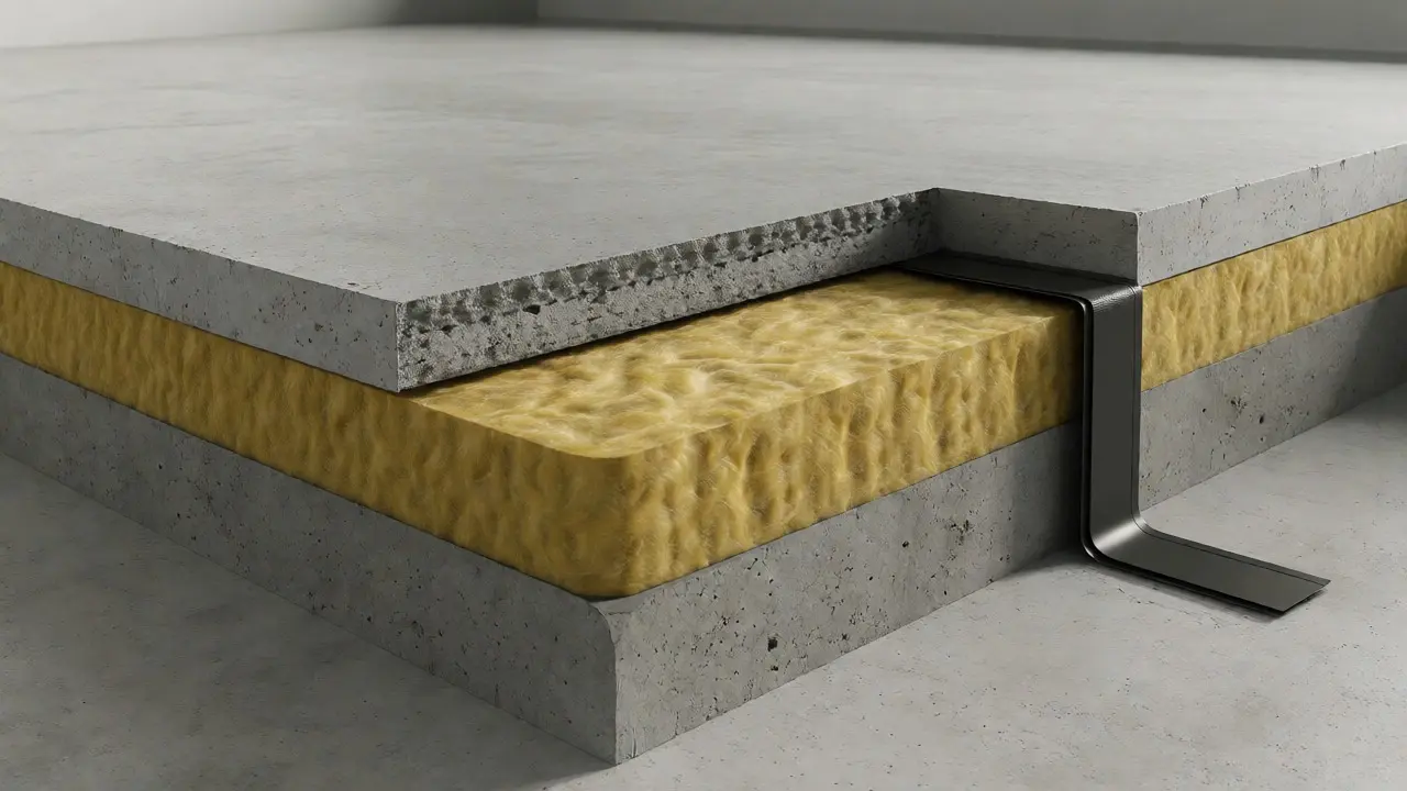 Řez konstrukcí plovoucí podlahy s minerální izolací